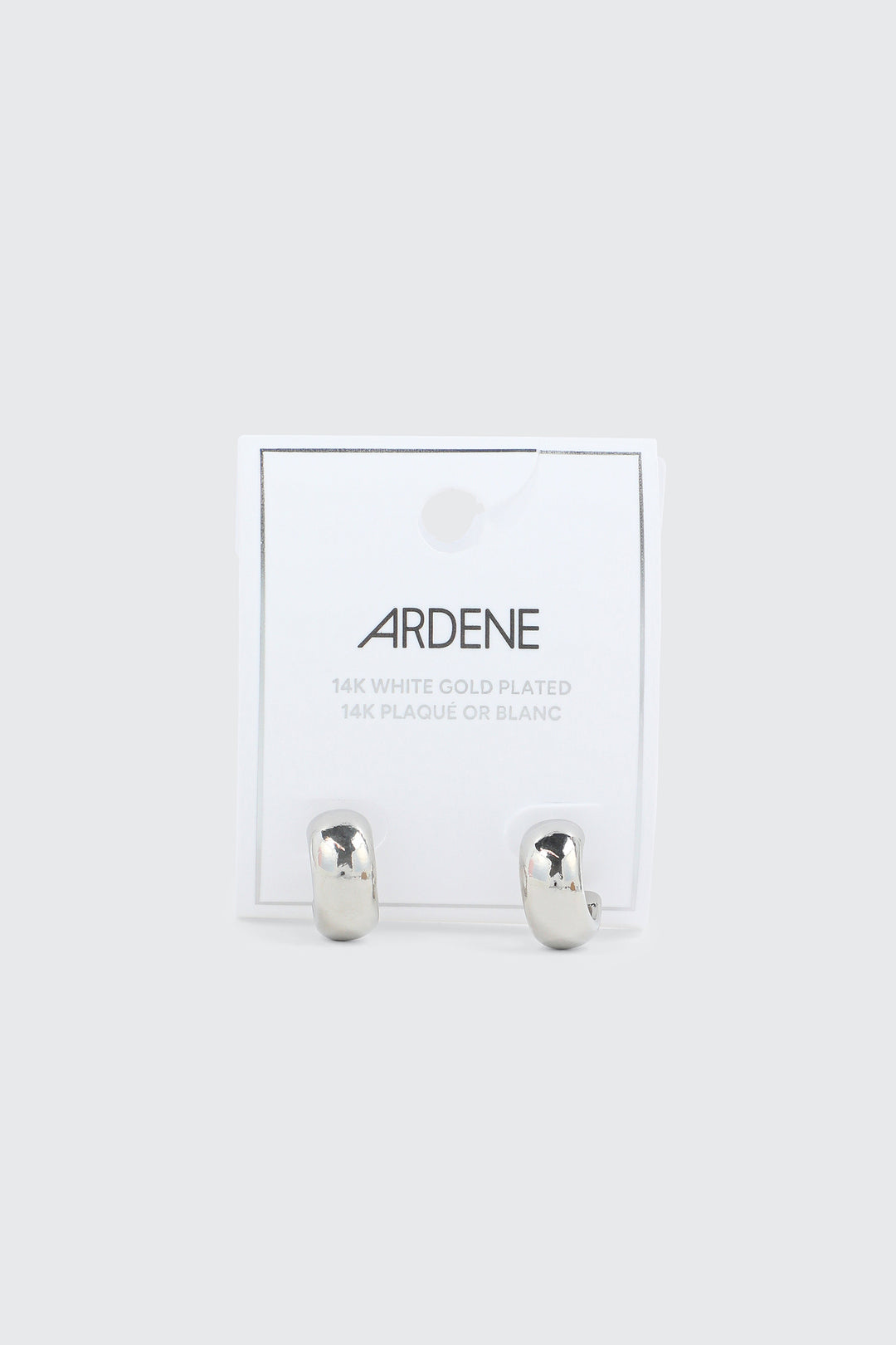 14K White Gold Plated Mini Hoops