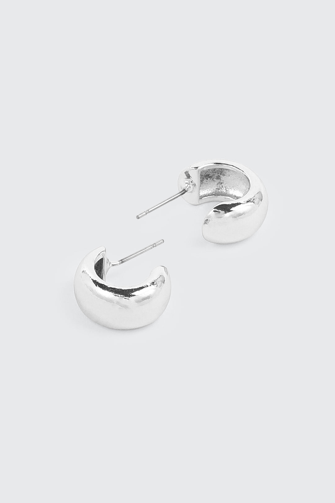 14K White Gold Plated Mini Hoops