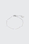14K White Gold Plated Pearl Bracelet