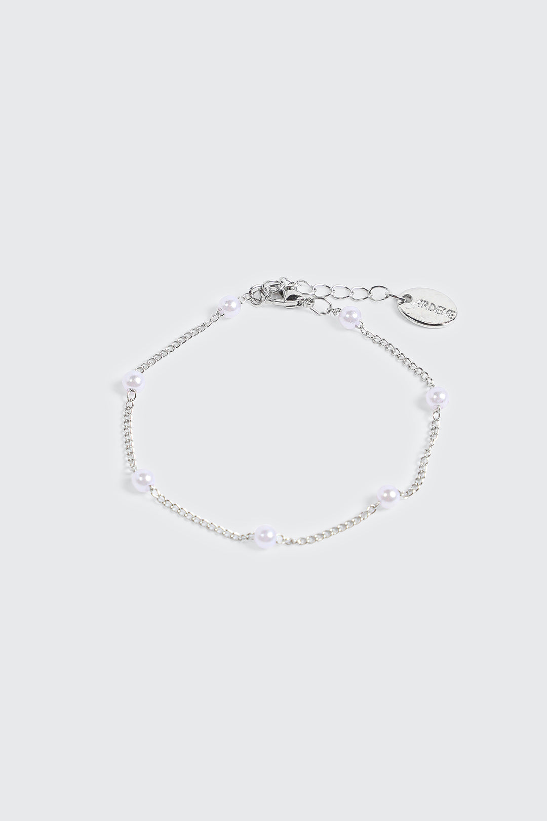 14K White Gold Plated Pearl Bracelet