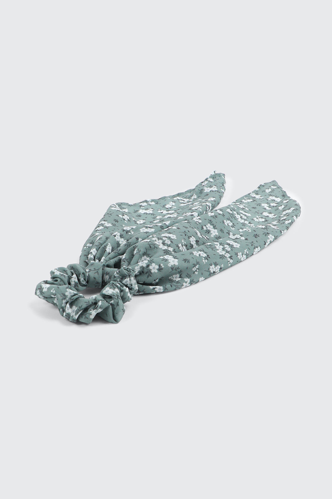 Woven Floral Motif Scrunchie with Tails