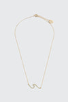 Collier plaqué or 14K et pendentif vague