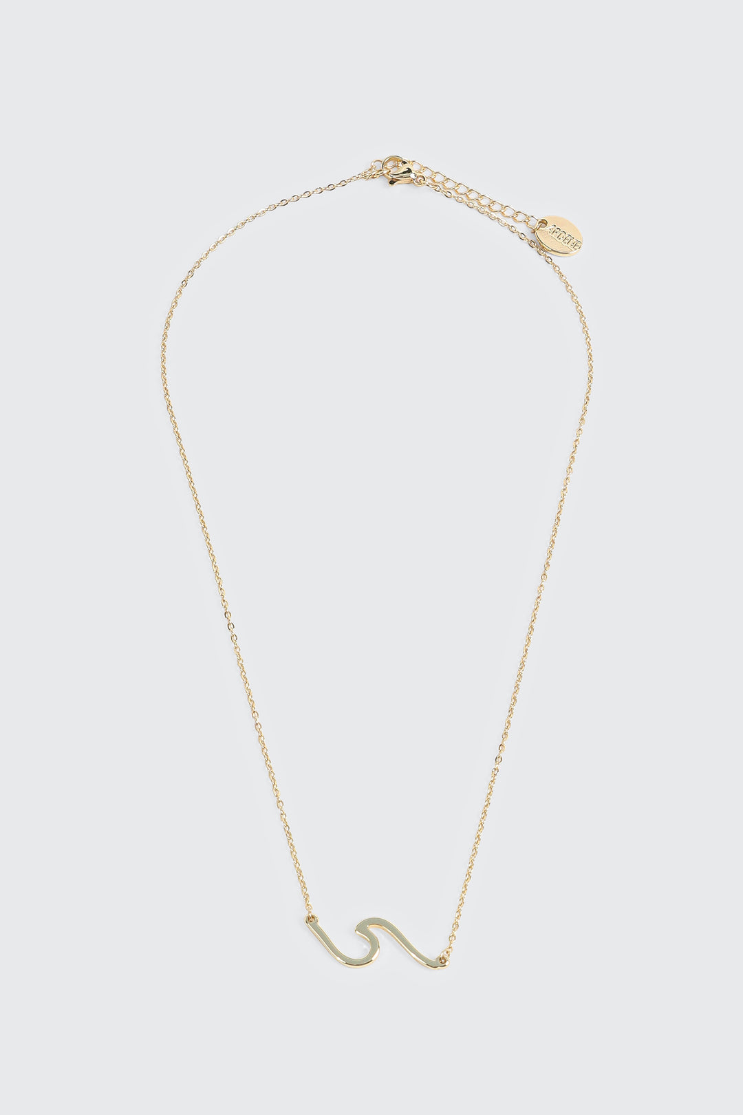 Collier plaqué or 14K et pendentif vague