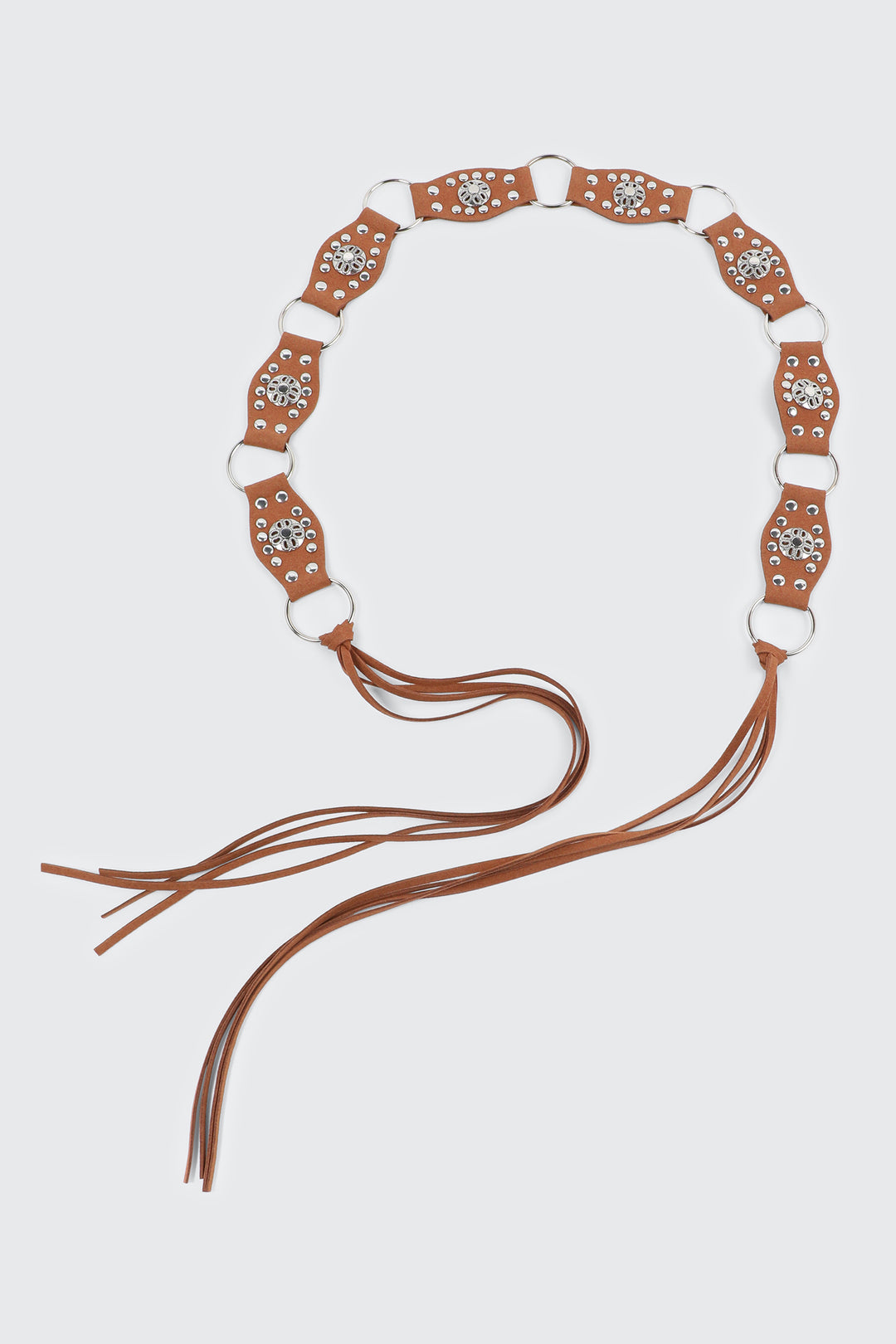 Ceinture taille cloutée en fausse suédine