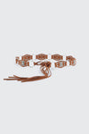 Studded Faux Suede Waist Belt