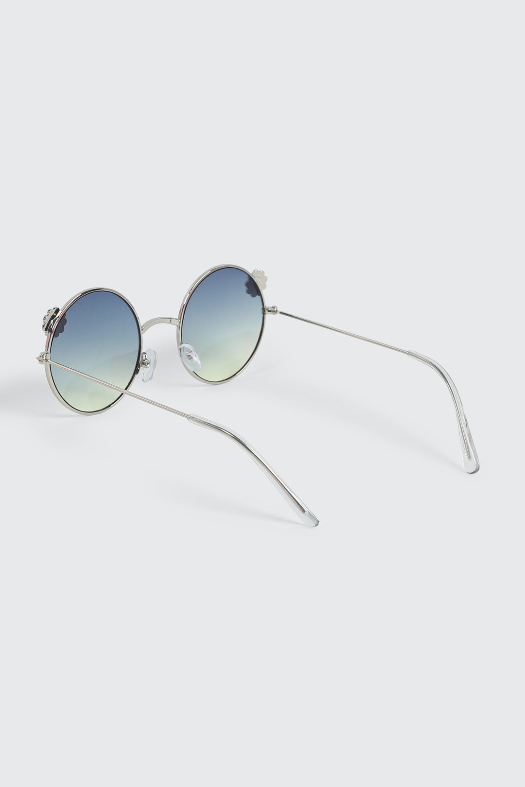 Round Metal Sunglasses with Daisy Details