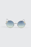 Round Metal Sunglasses with Daisy Details