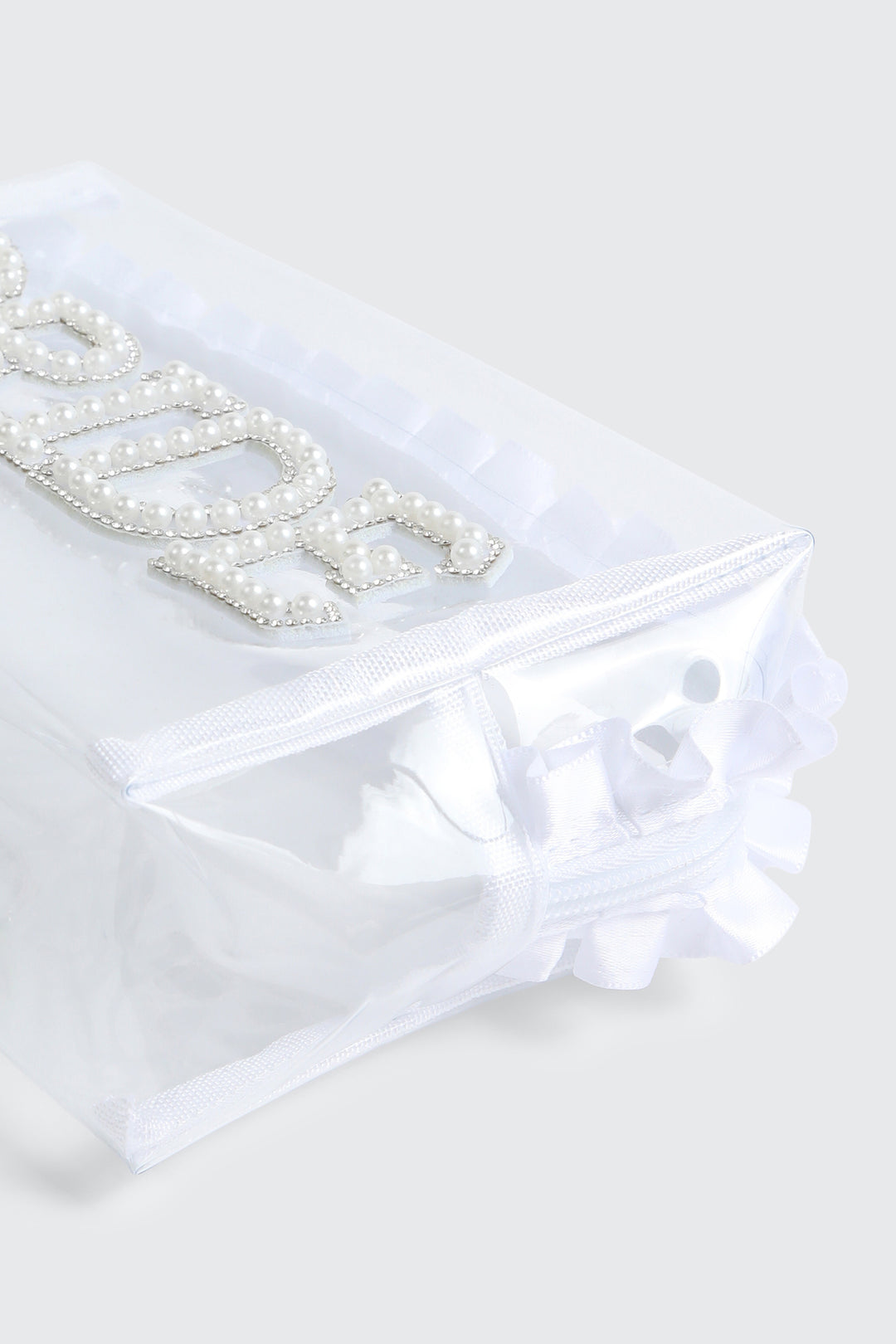Bridal Cosmetic Bag with Pearl & Rhinestones