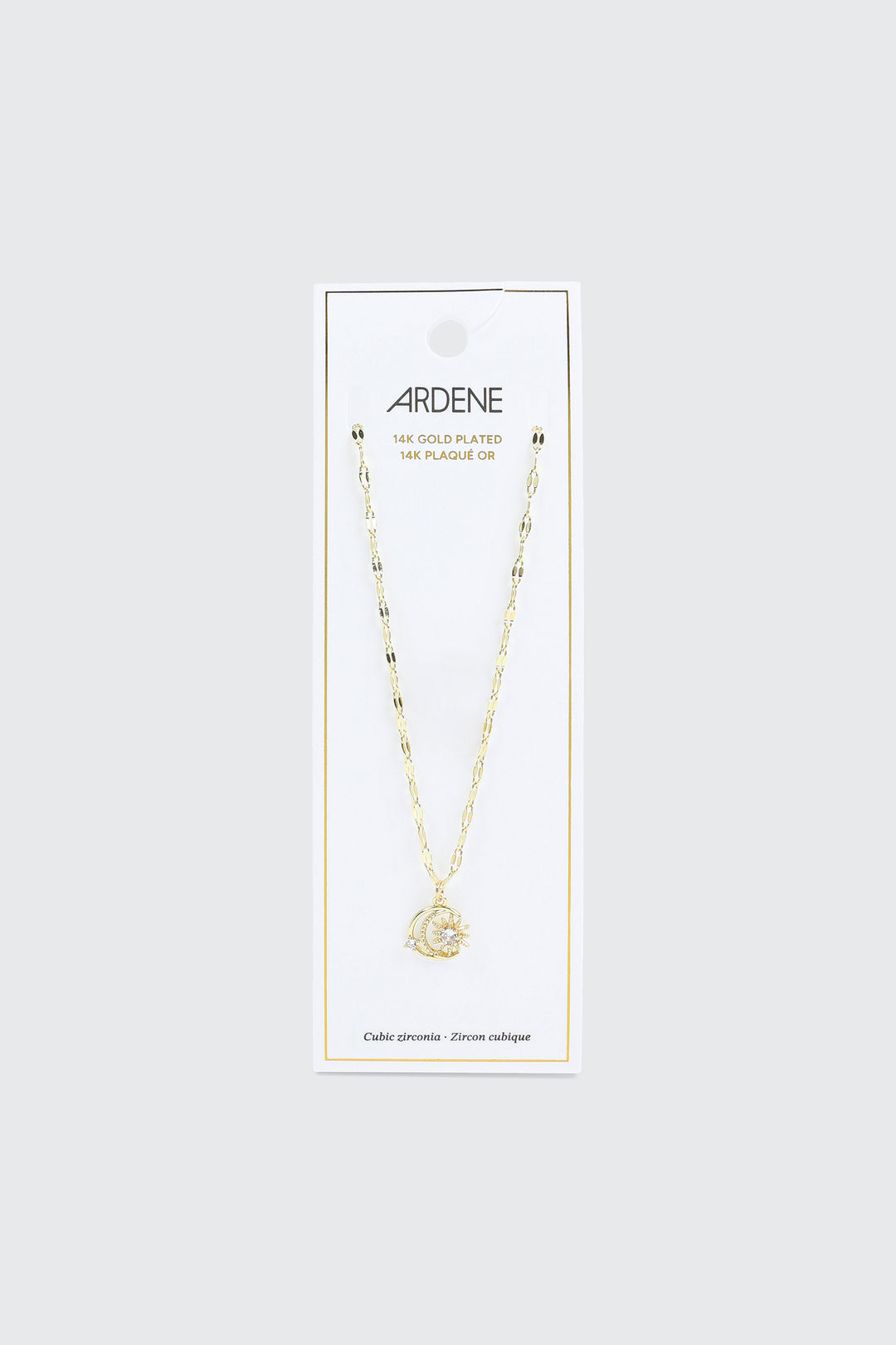 14K Gold Plated Moon & Star Necklace