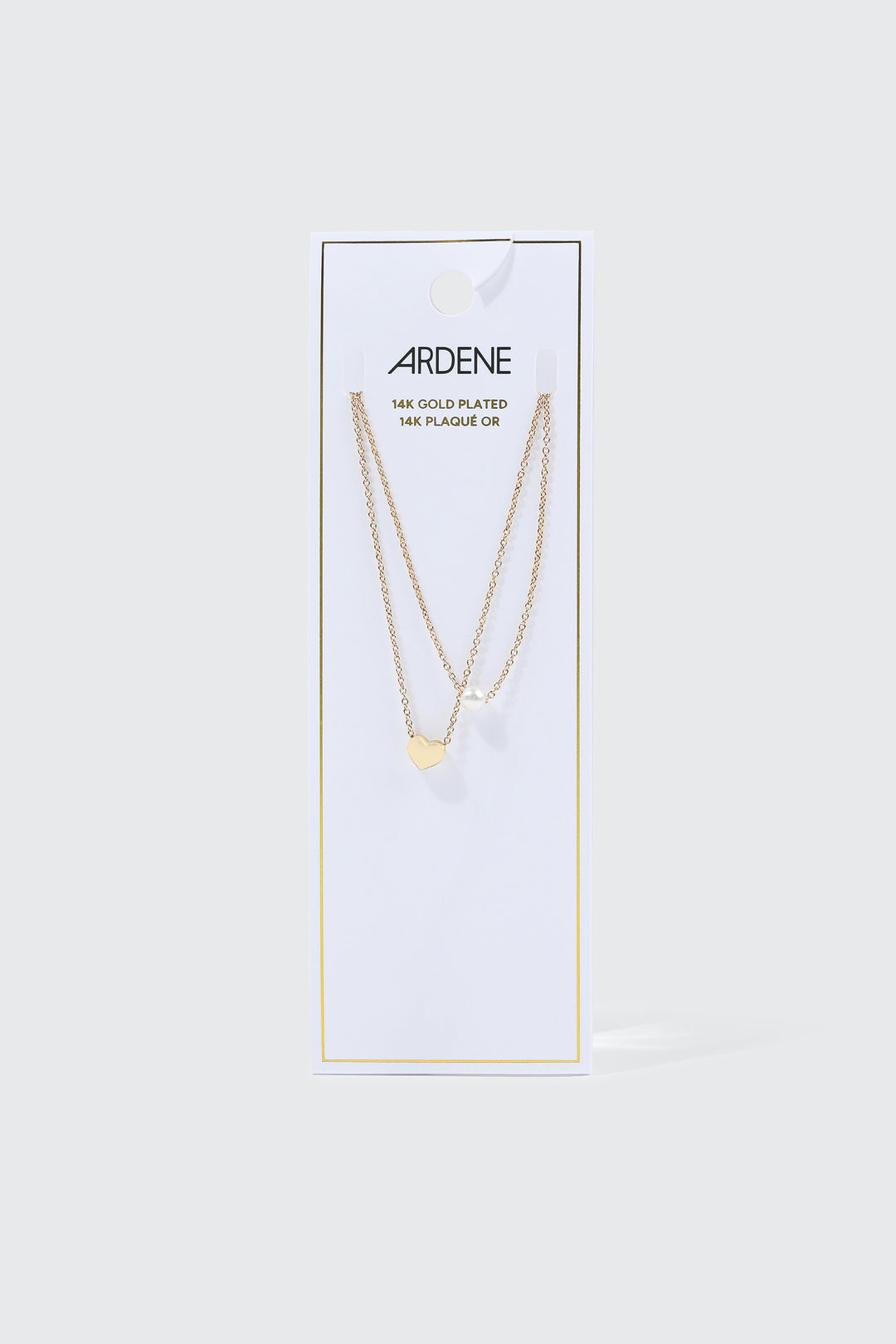 Heart & Pearl 14K Gold Plated Necklace