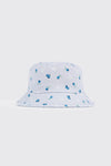 Chapeau de pêche à motif de fleurs et bleuets