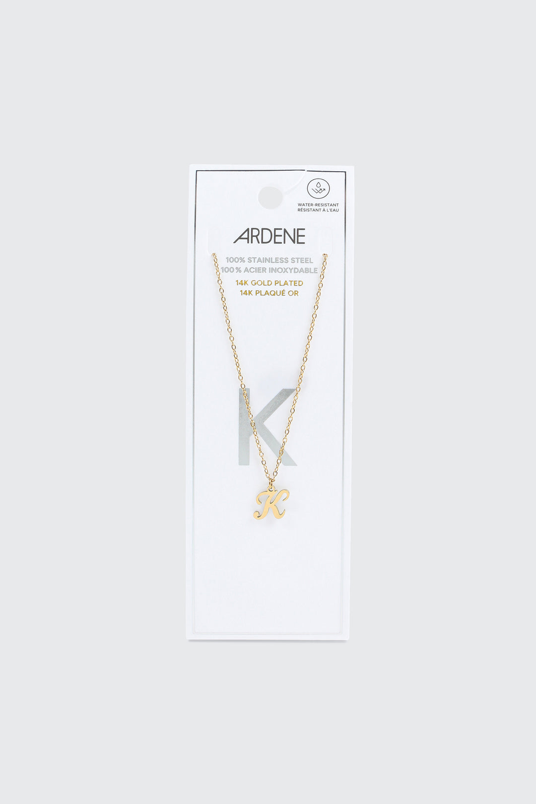 14K Gold Plated Stainless Steel Initial K Necklace