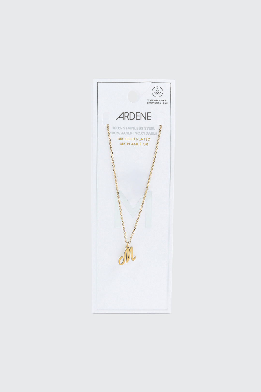 14K Gold Plated Stainless Steel Initial M Necklace