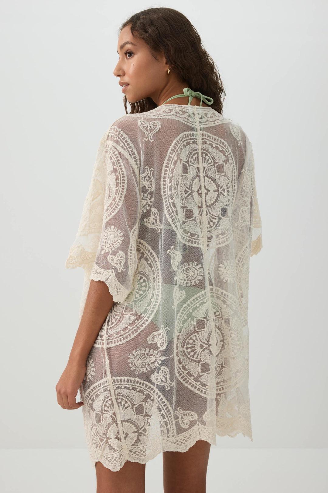 Cache-maillot brodé floral