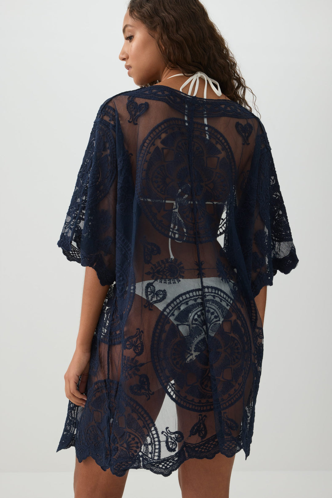 Cache-maillot brodé floral