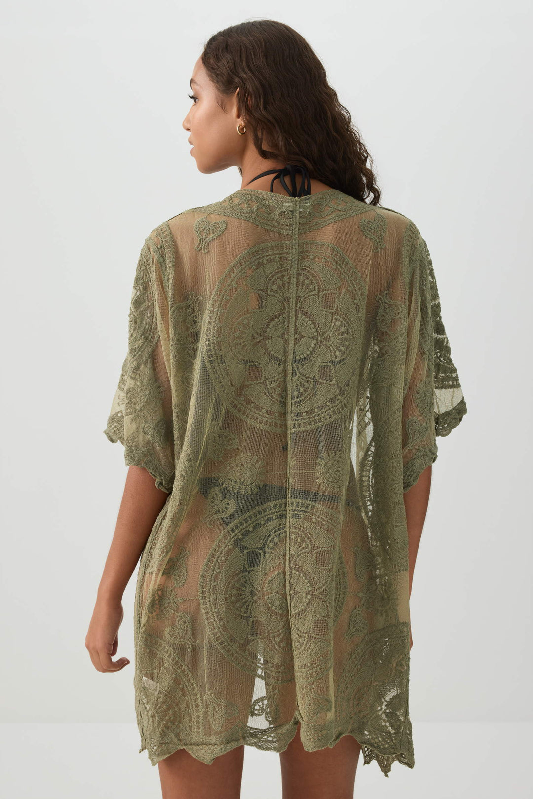 Cache-maillot brodé floral