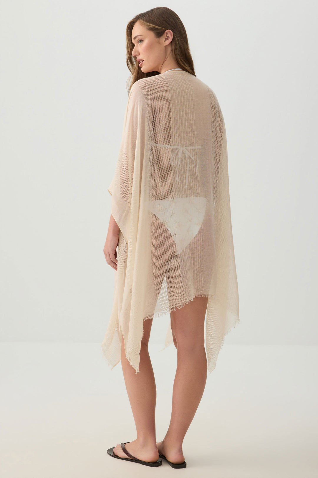 Cache-maillot léger tissé avec maille filet