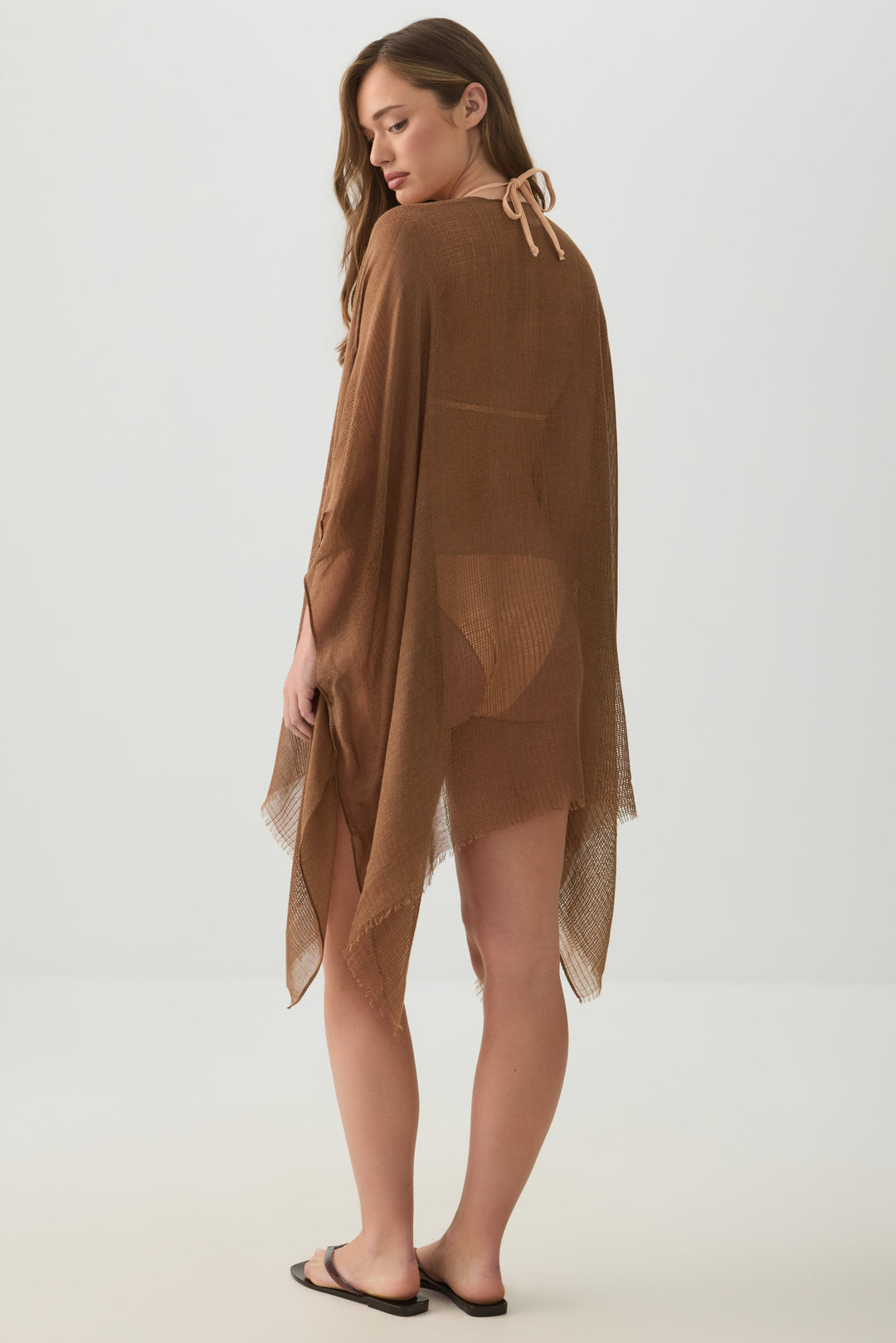 Cache-maillot léger tissé avec maille filet