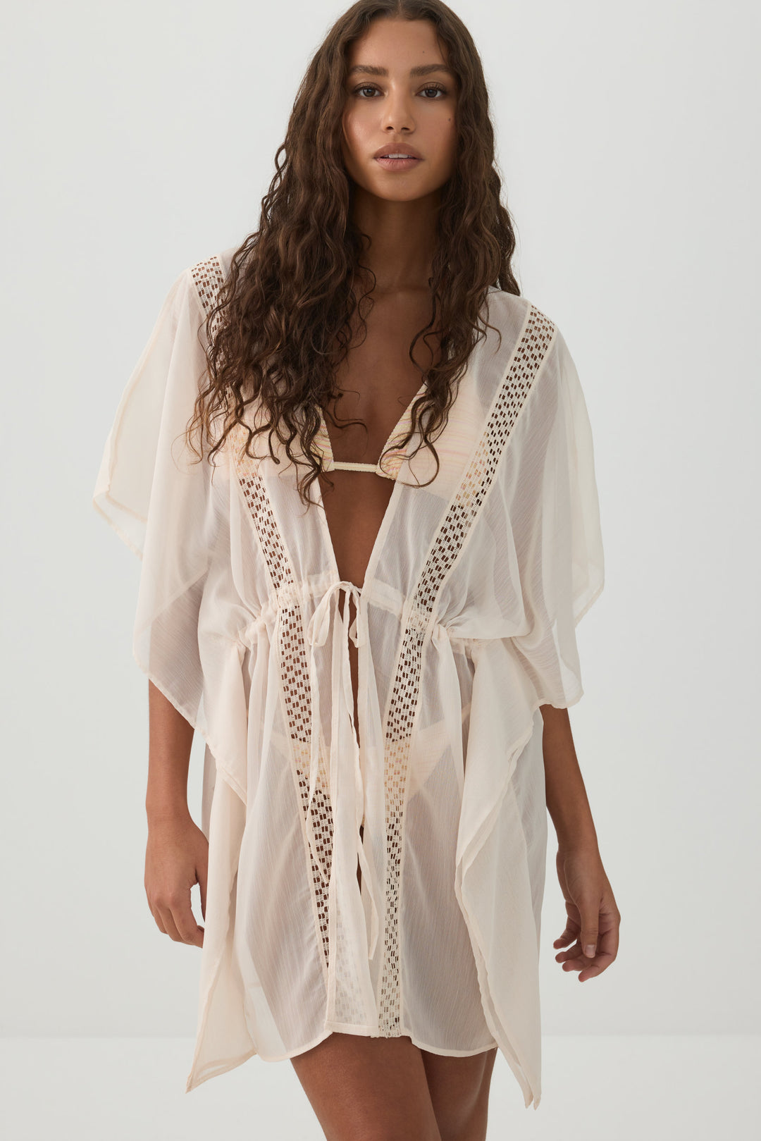 Cache-maillot tissé à nouer