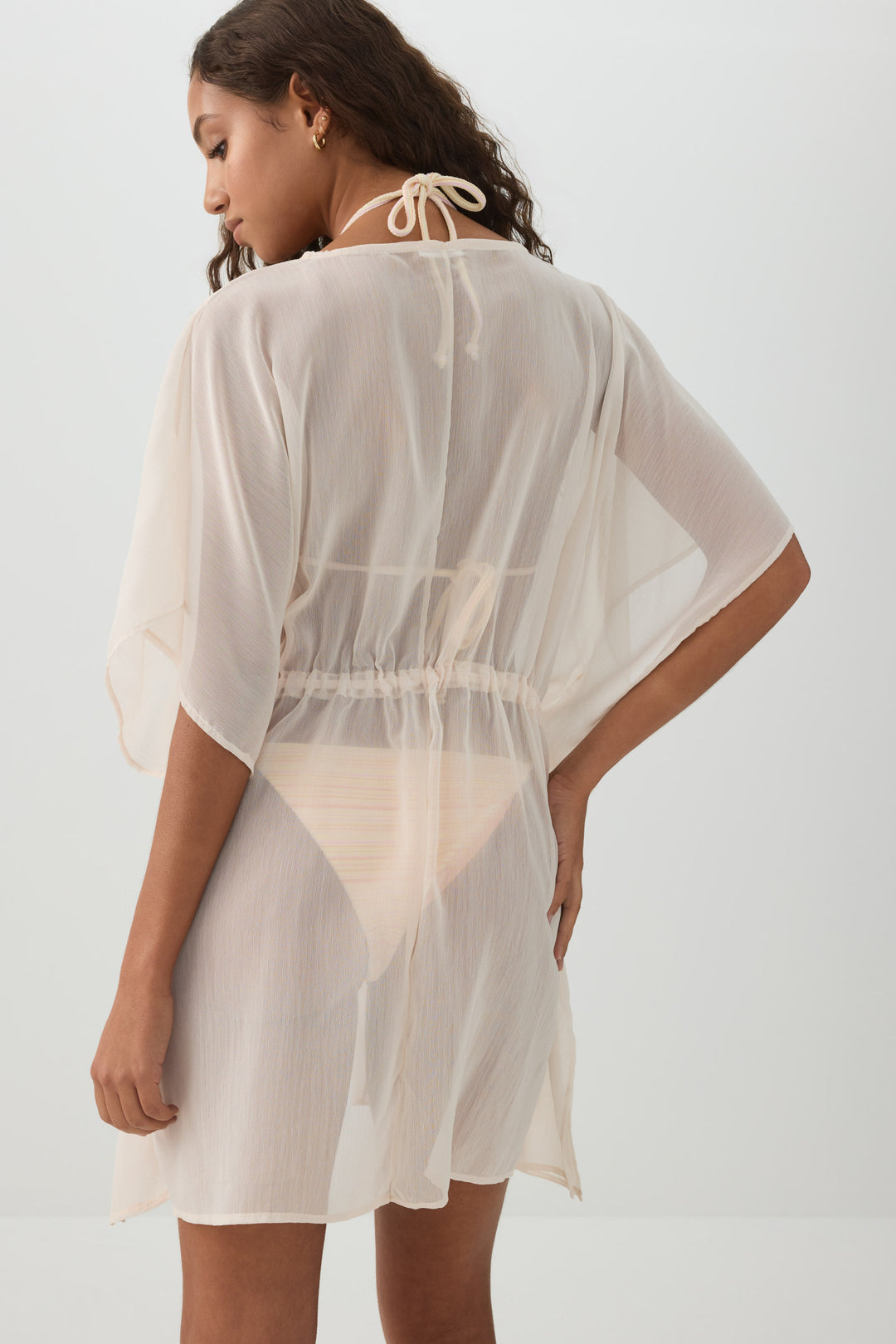 Cache-maillot tissé à nouer