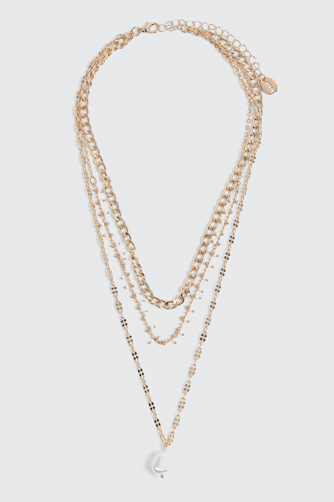 Layered Chain Necklace with Pearl