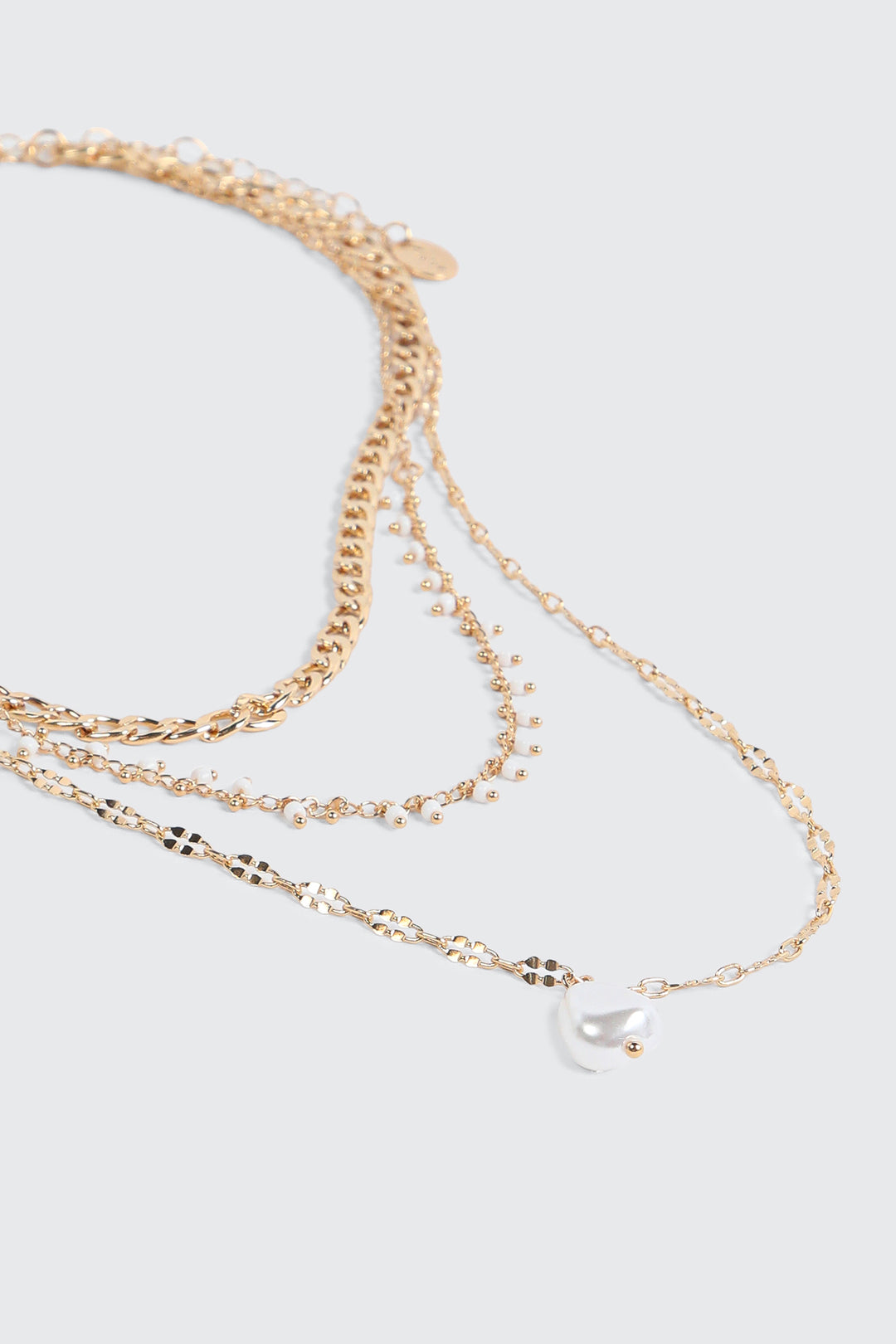 Layered Chain Necklace with Pearl