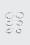 3-Pack Chunky Hoop Earrings