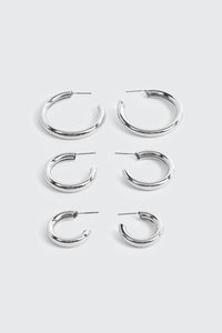 3-Pack Chunky Hoop Earrings