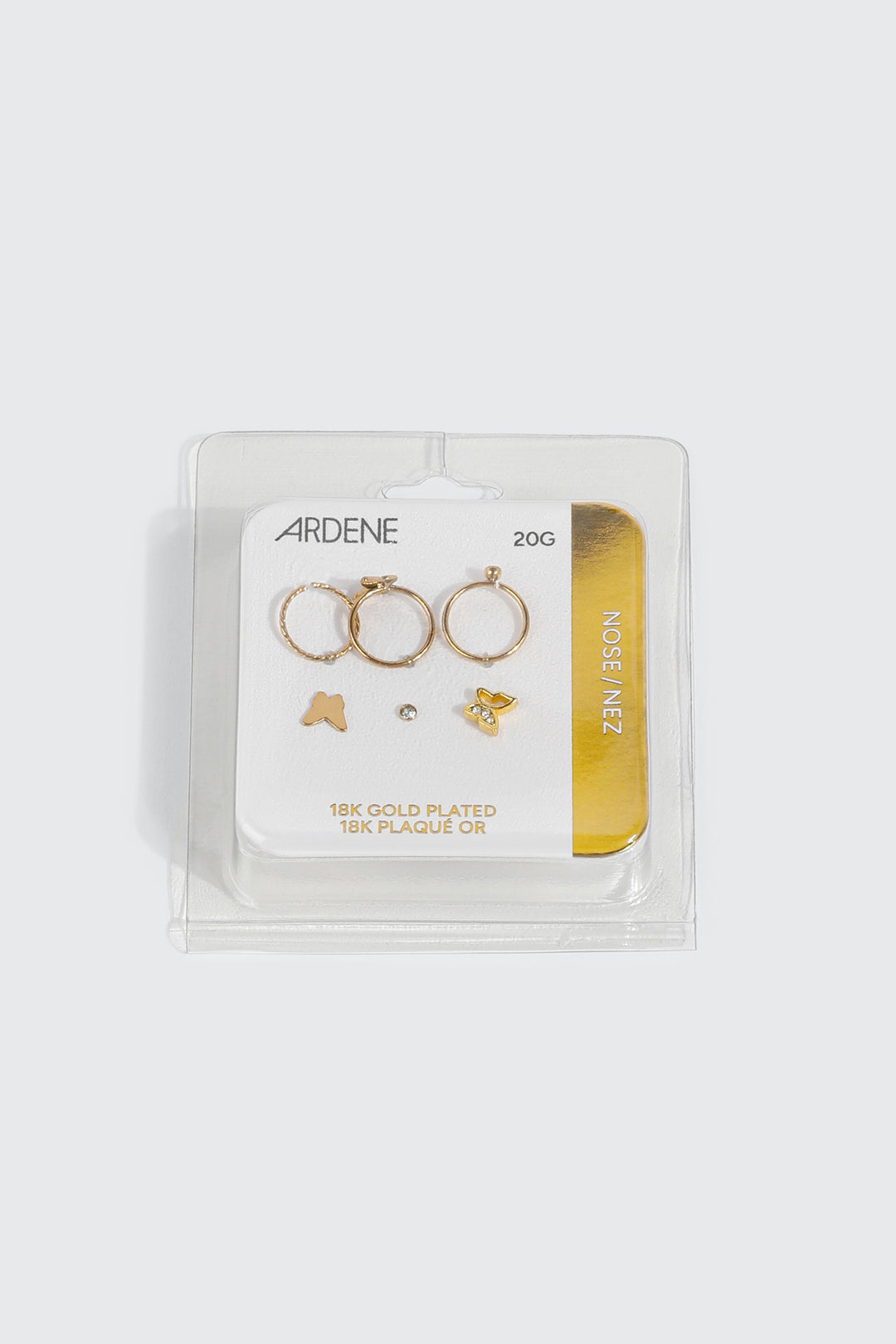 Lot de 6 perçages de nez plaqués or 18K