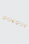 Lot de 6 perçages de nez plaqués or 18K