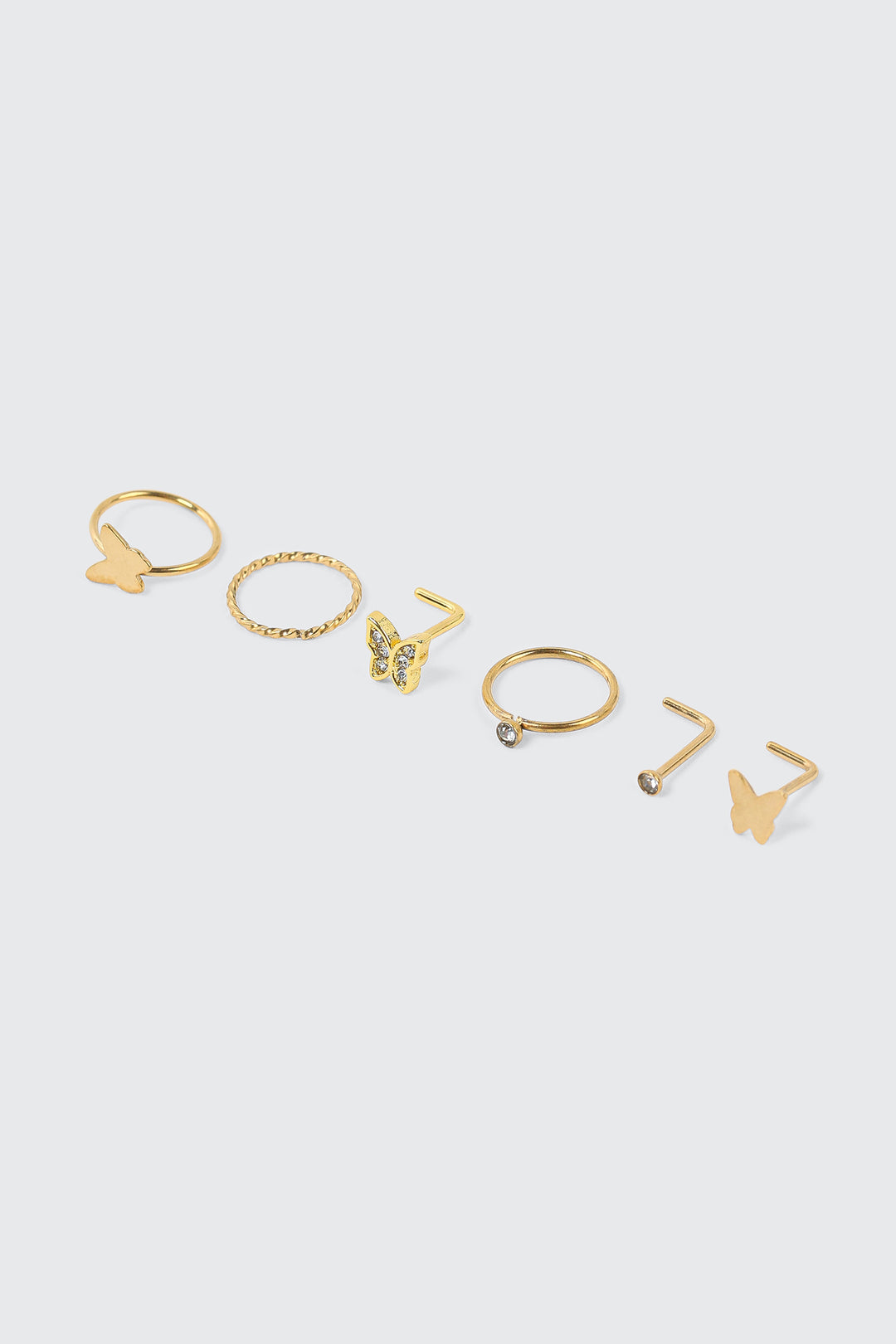 Lot de 6 perçages de nez plaqués or 18K
