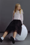 Tiered Tulle Midi Skirt