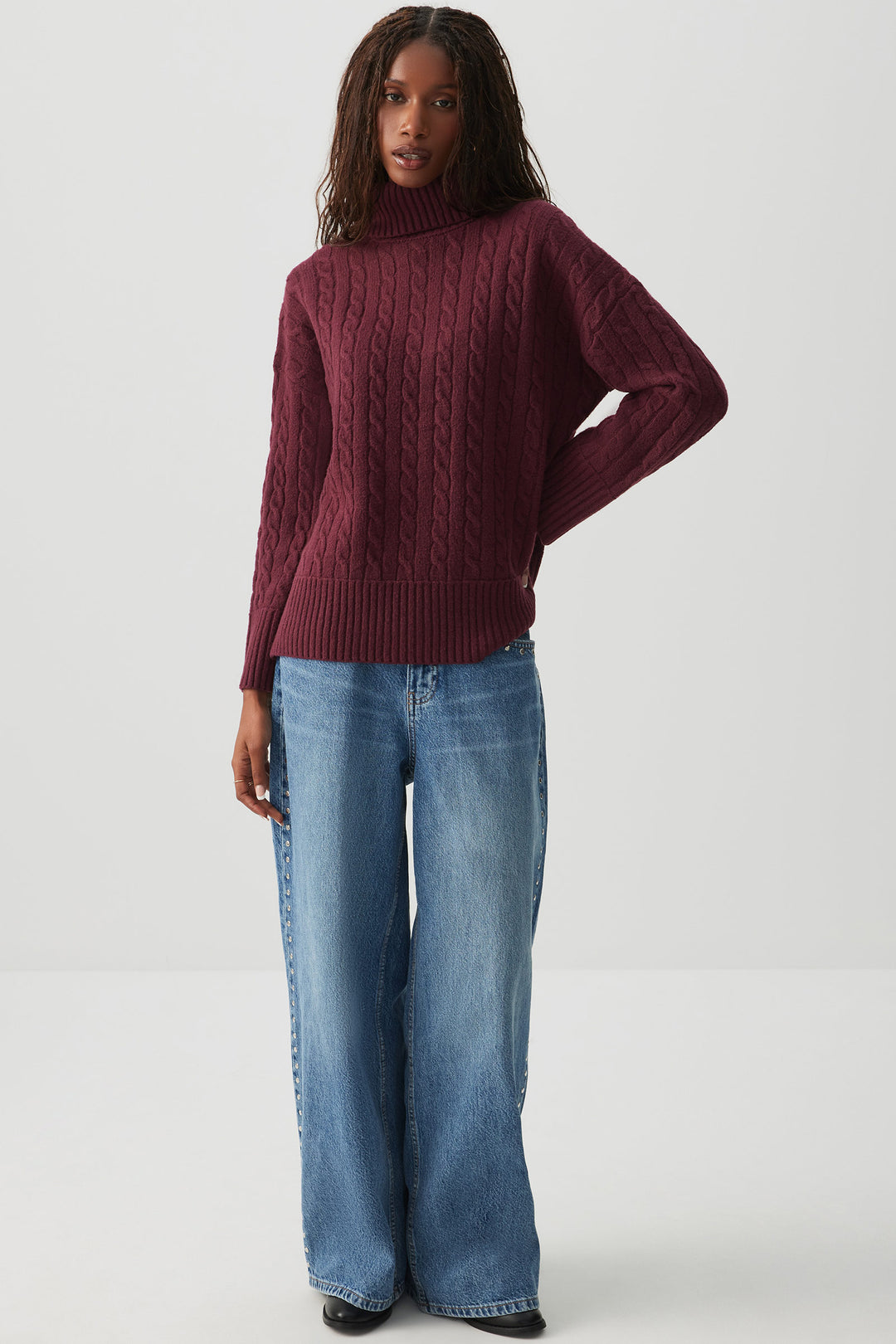Cable Knit Turtleneck Sweater