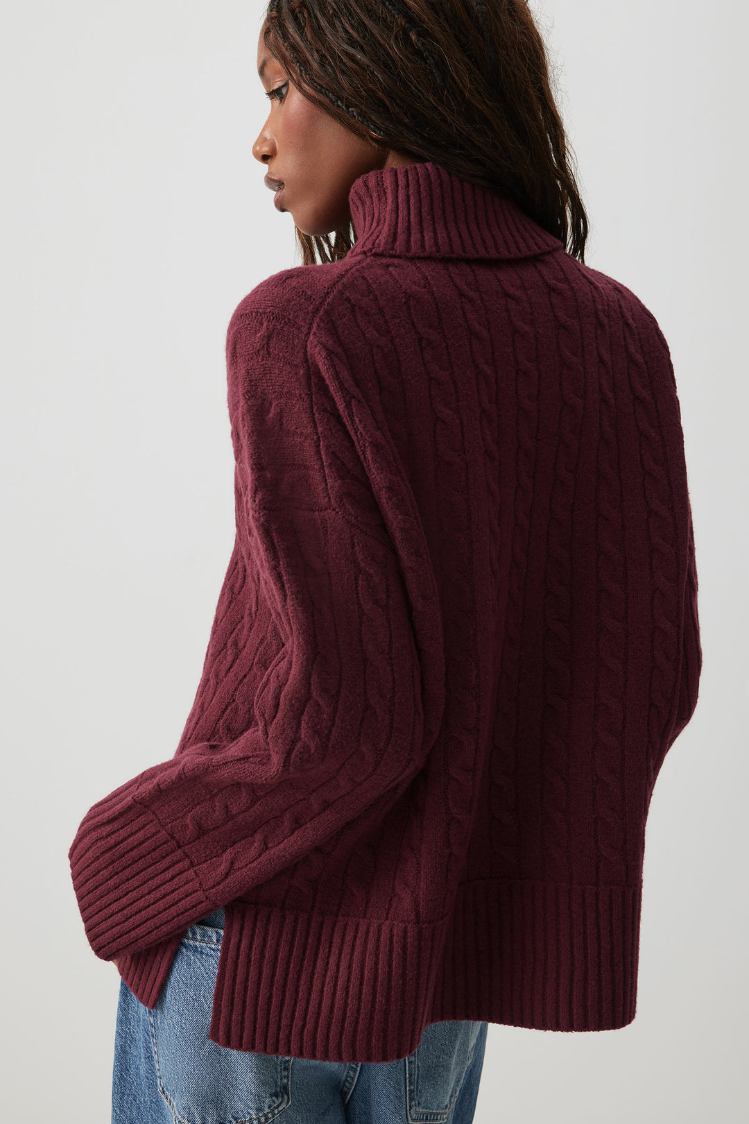Cable Knit Turtleneck Sweater