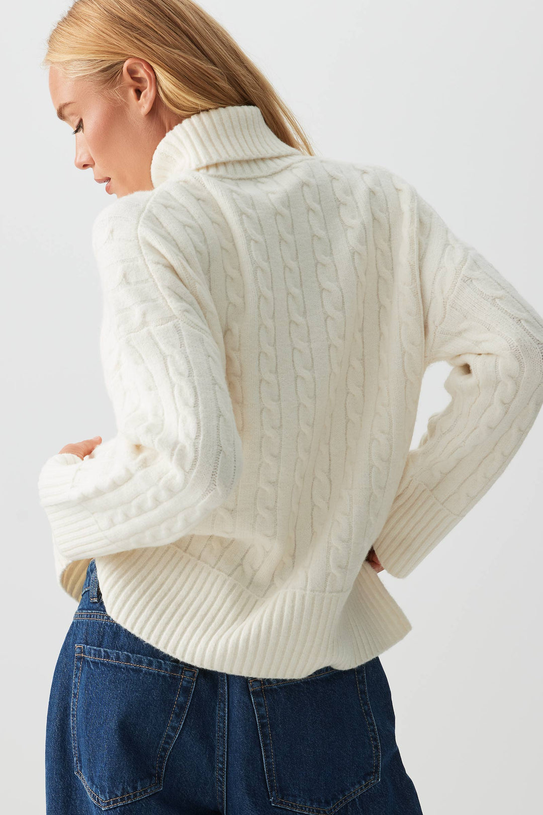 Cable Knit Turtleneck Sweater