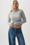 Cable Knit Crop Turtleneck Sweater