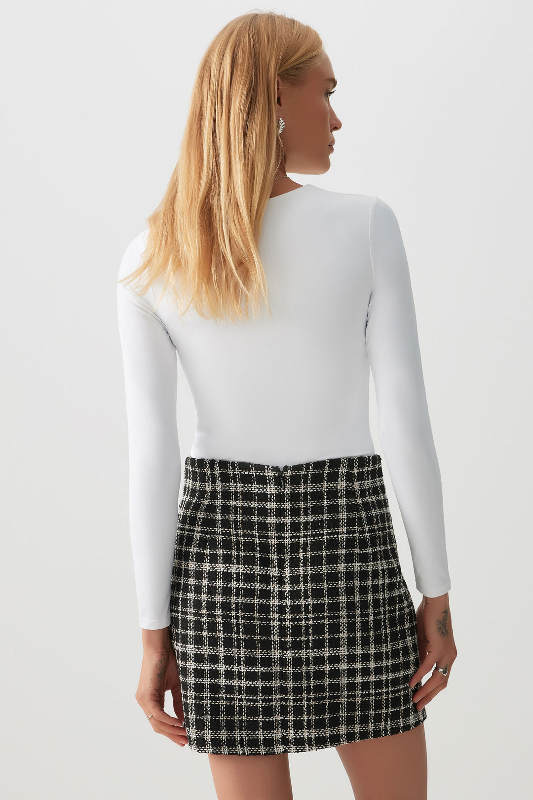 Jupe courte en tweed