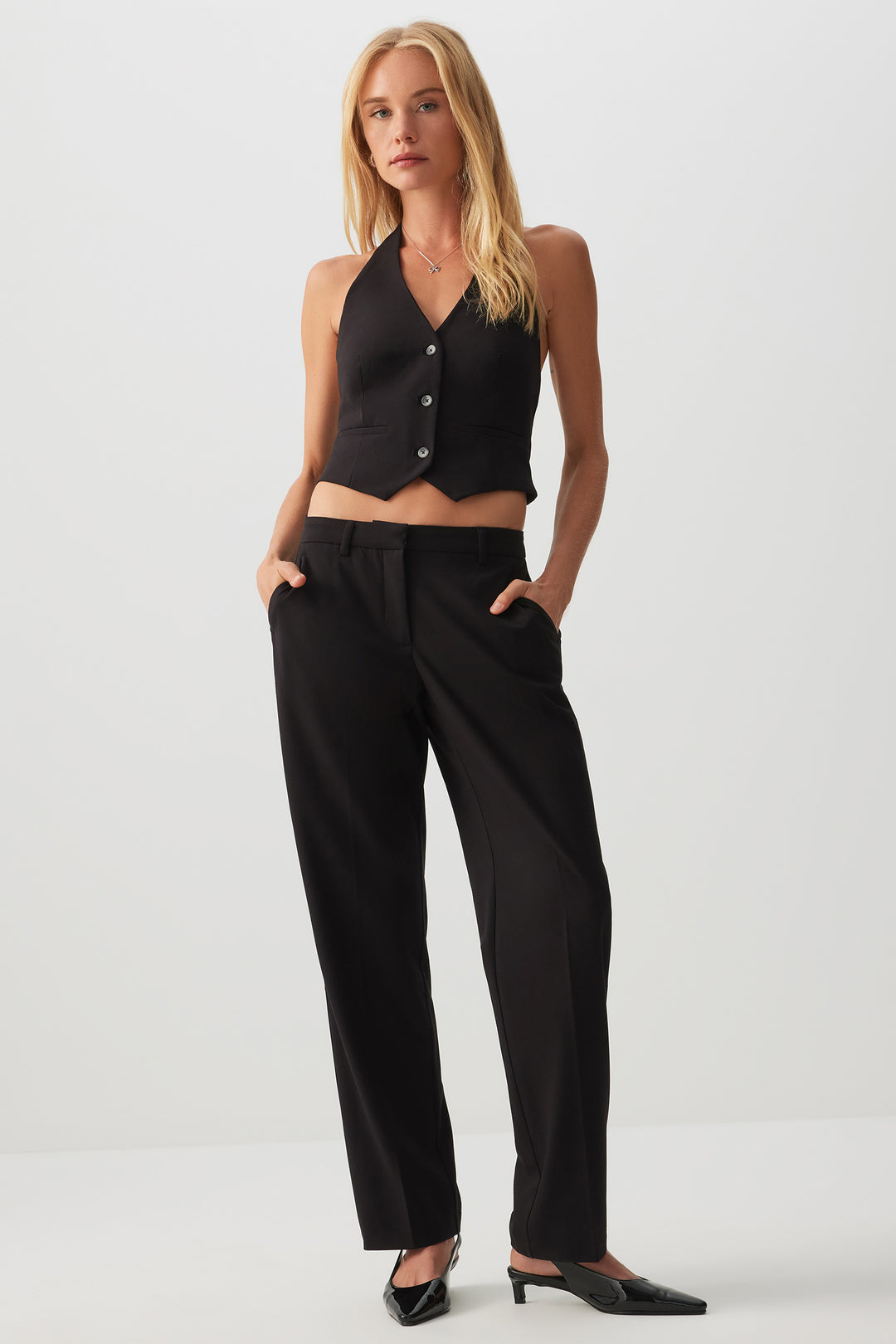 Open Back Halter Vest
