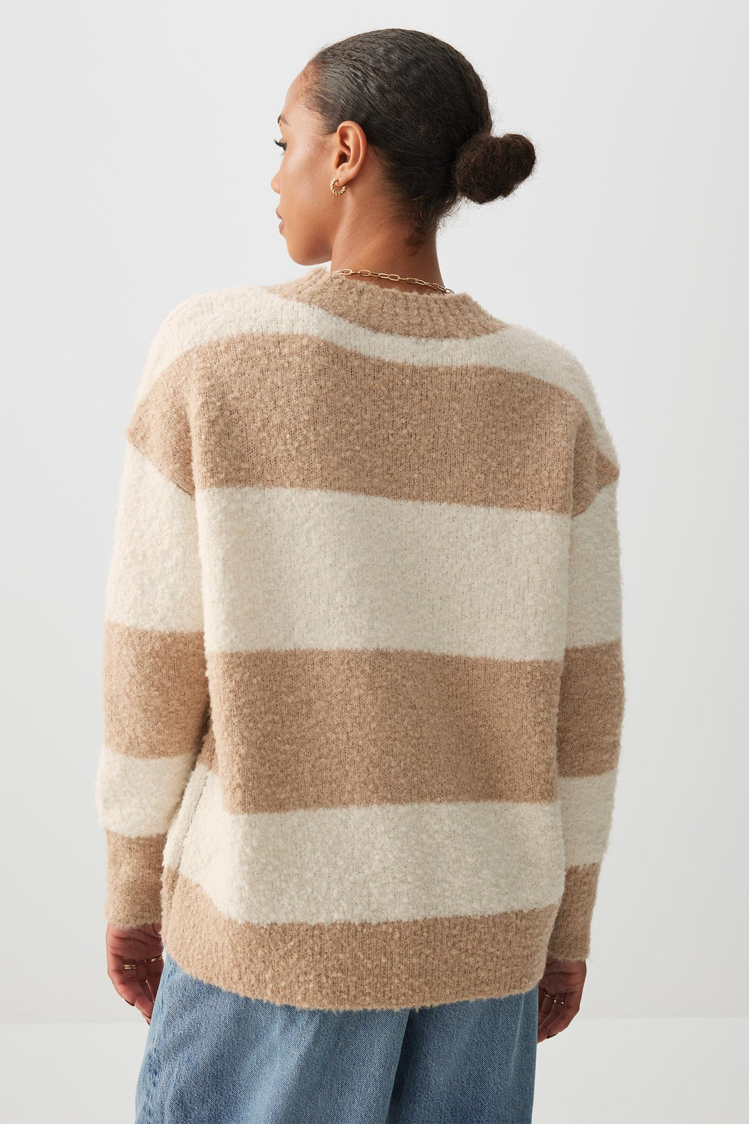 Bouclé Oversized V-Neck Sweater
