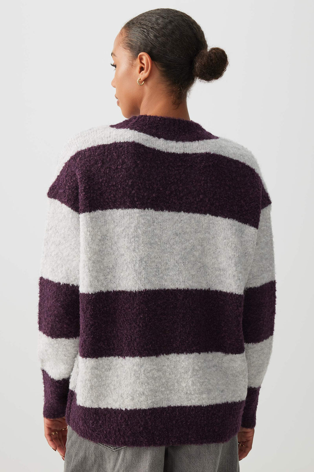 Bouclé Oversized V-Neck Sweater