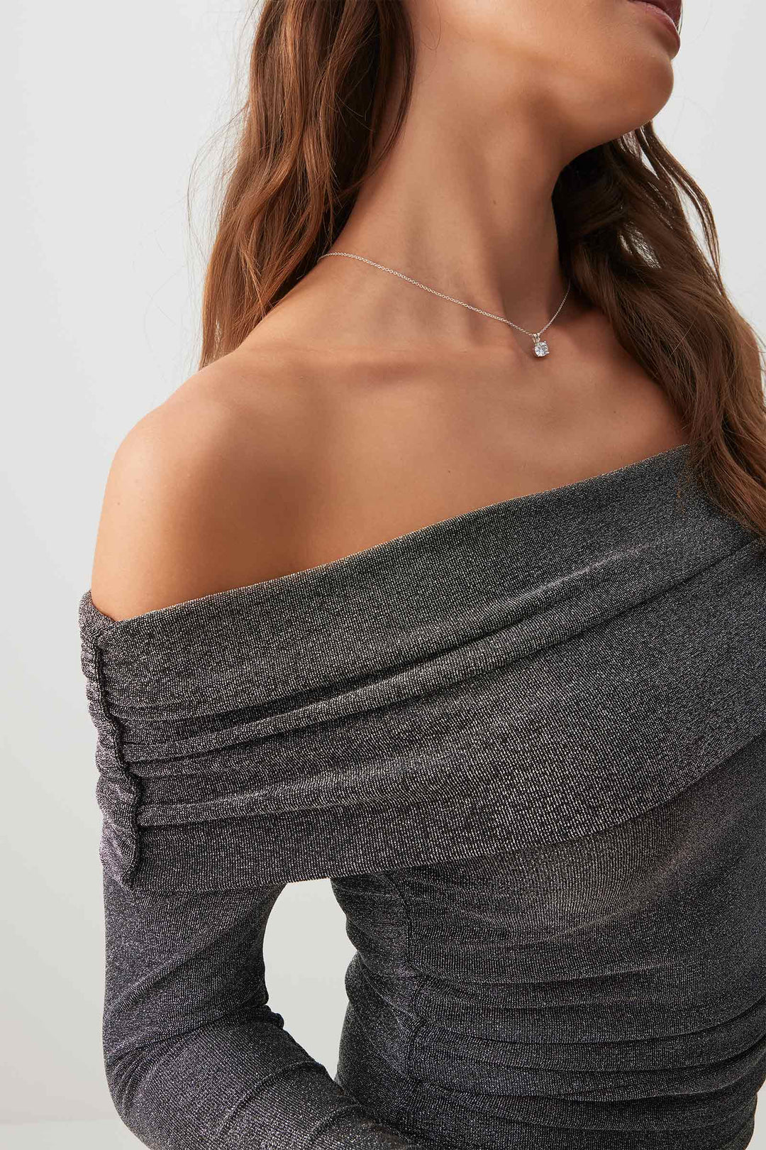 Lurex Off Shoulder Top