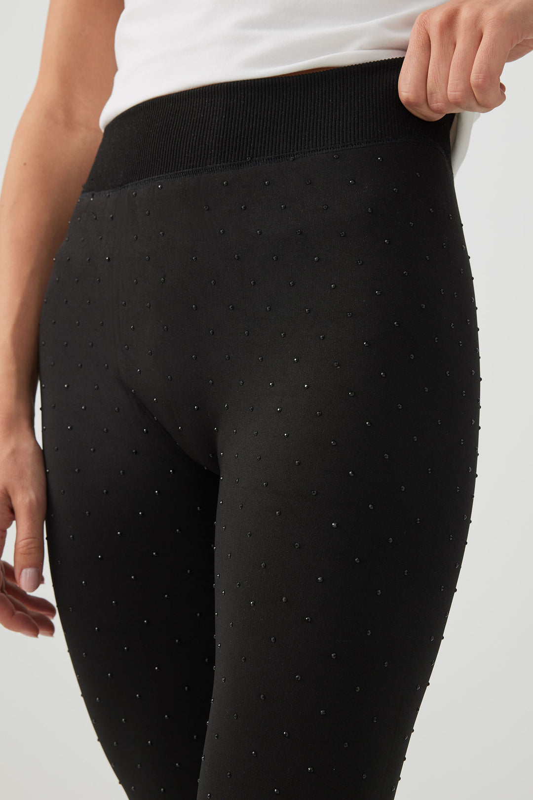 Faux Fur Lined Studded Leggings