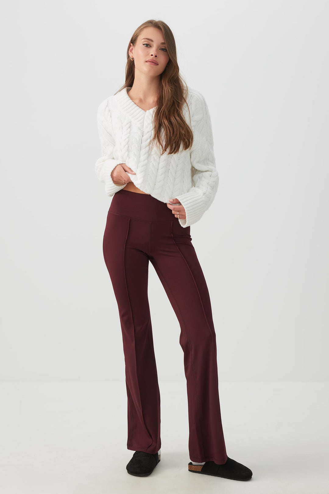 Pintuck Flare Leggings