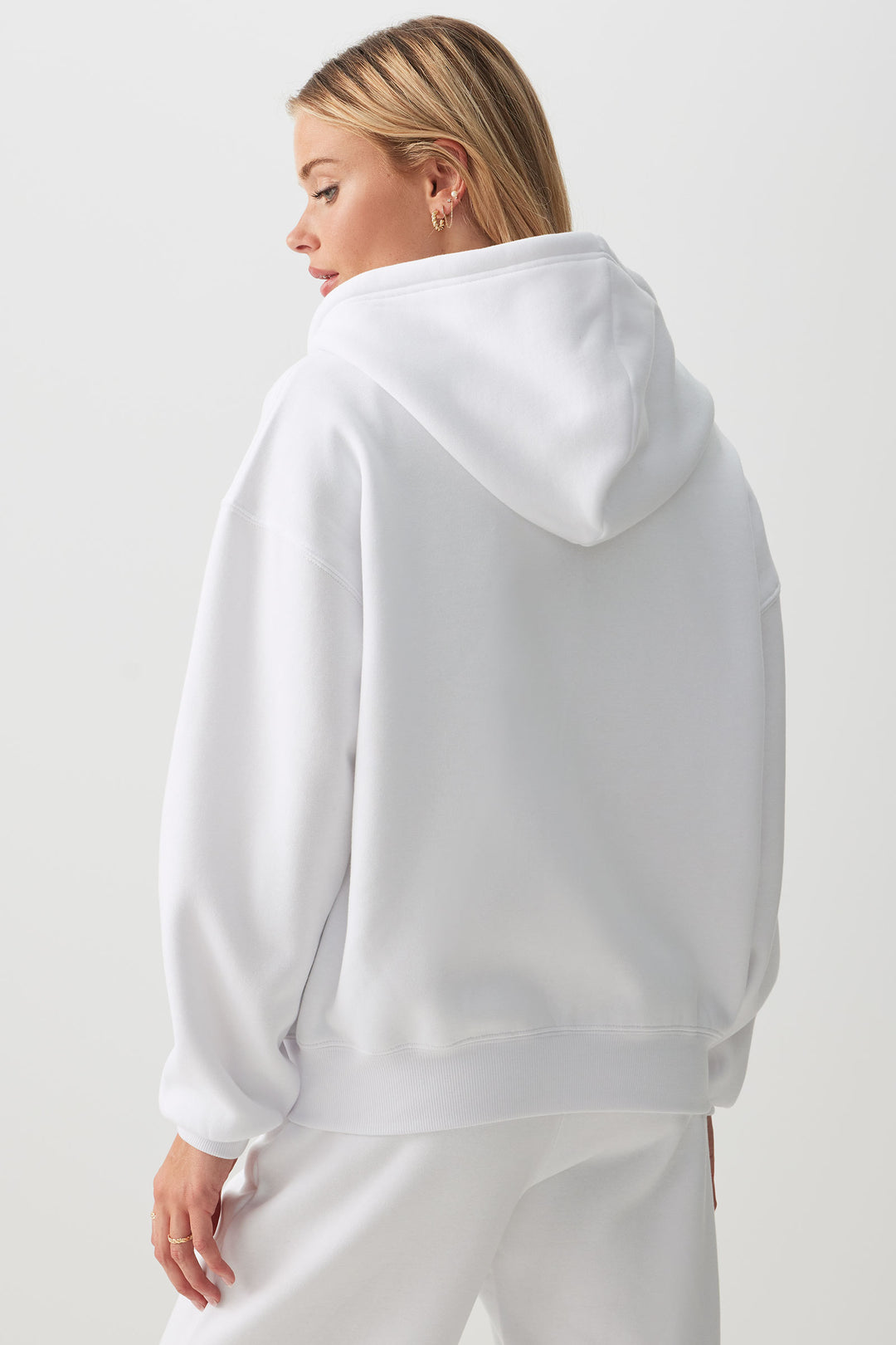 Oversized Zip Up Hoodie with Embroidery