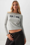 Graphic Short Long Sleeve T-Shirt