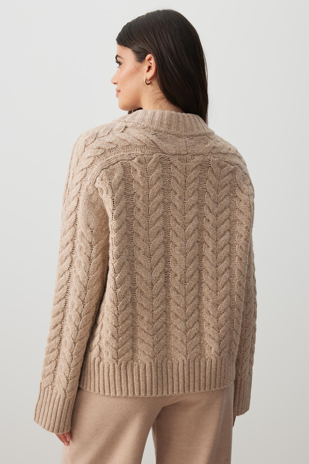 Cable Knit V-Neck Sweater