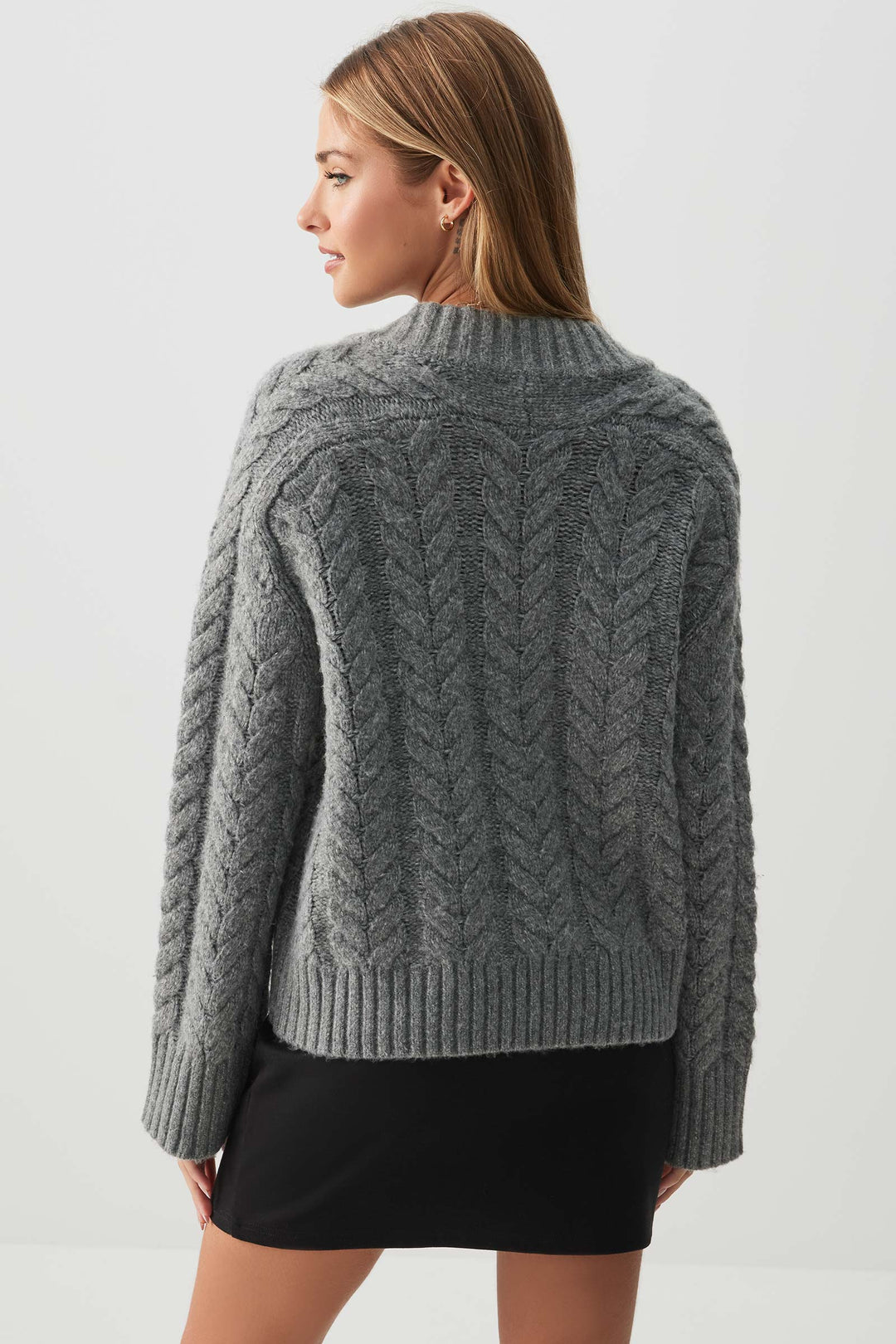 Cable Knit V-Neck Sweater