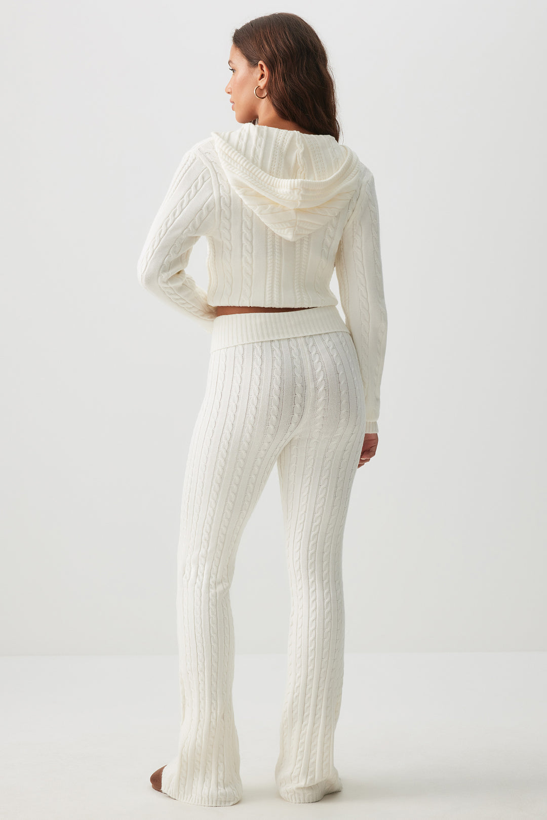 Pantalon évasé en tricot torsadé