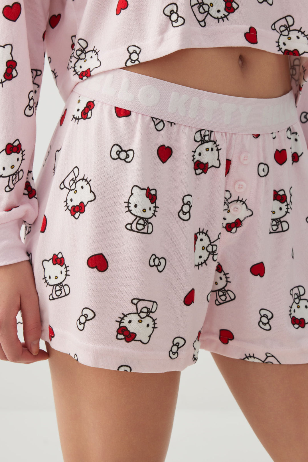 Hello Kitty Crop Top PJ Set