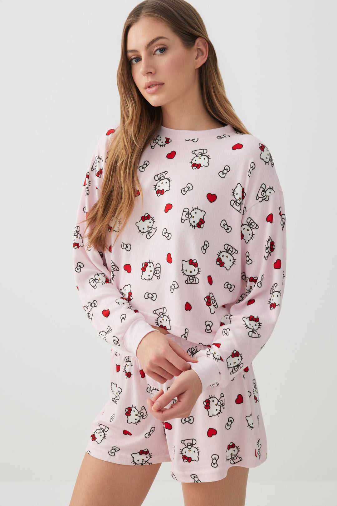 Hello Kitty Crop Top PJ Set